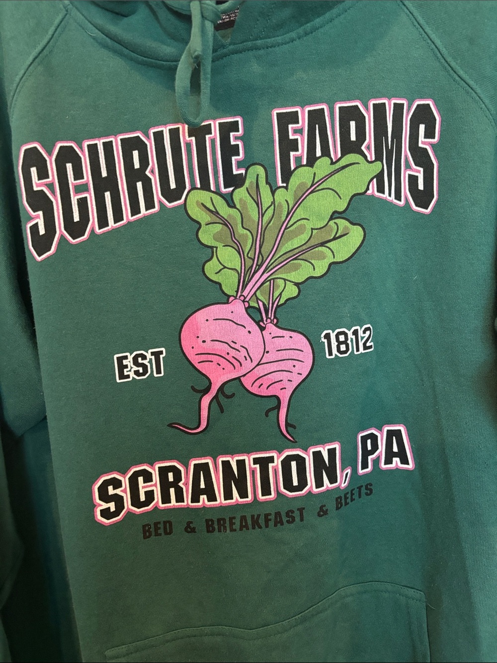 NWOT torrid 2X Green 'Schrute Farms Scranton, PA' Hoodie Sweatshirt - Picture 4 of 5